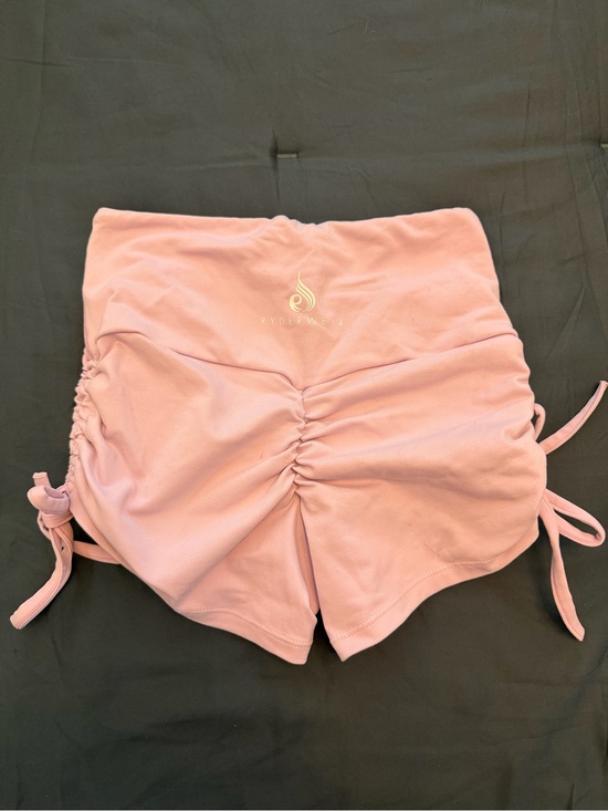 Ryderwear Pants - Ryderwear Soft Pink Ruched High-Rise Athletic Shorts